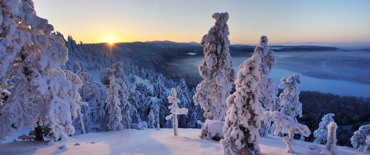 绝美芬兰冬日雪景，4K超清壁纸，3440x1440高清下载