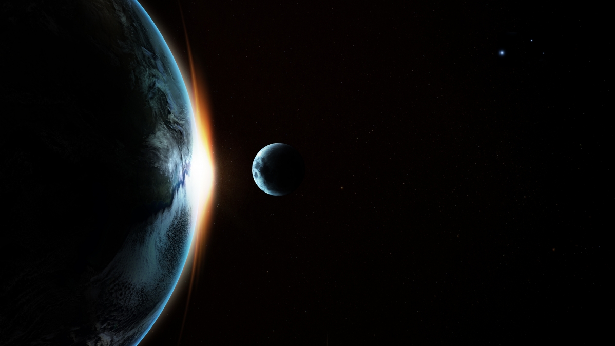 地球月球过境，绝美星系8K壁纸，4K高清风景，7680x4320超清下载