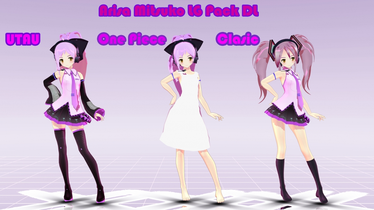 MMD Arisa Mitsuko LG壁纸包，三位萌动女生4K高清动漫美图，3840x2160分辨率，免费下载