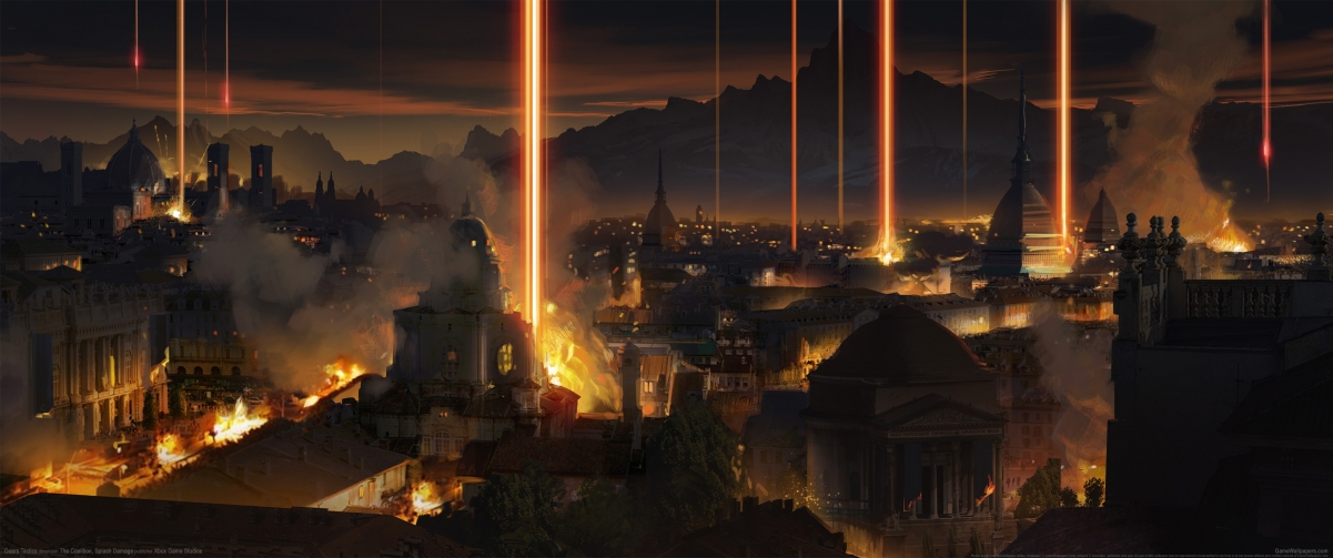 战争机器战略版，高清4K带鱼屏壁纸，3440x1440分辨率，畅享游戏视觉盛宴！