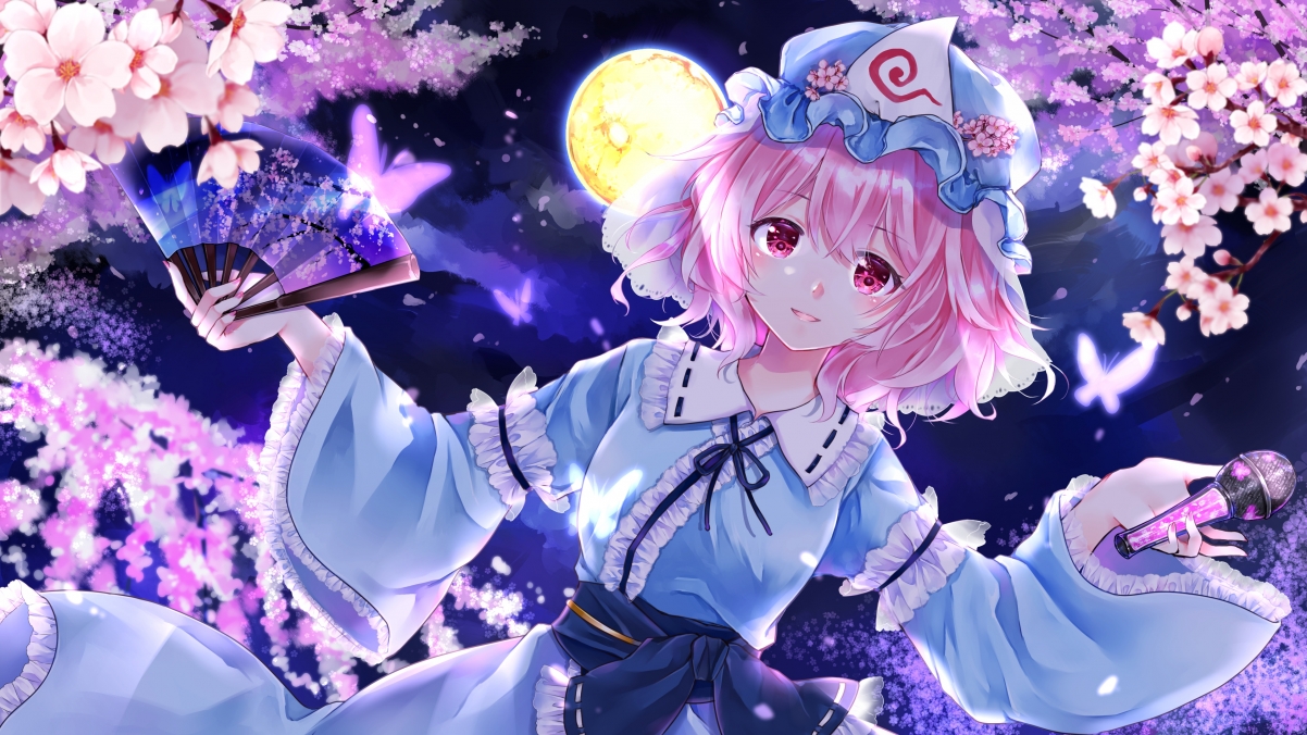 东方Project，西行寺幽幽子绝美4K动漫壁纸，超清3840x2160分辨率，一键下载！