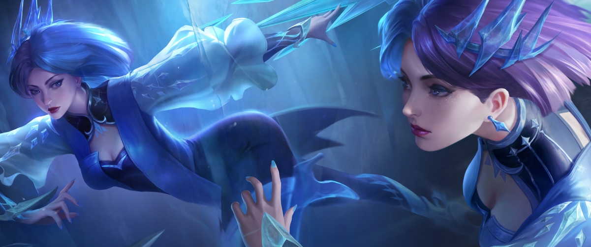 王者荣耀镜，冰刃幻境绝美壁纸，4K高清带鱼屏专属，3440x1440分辨率下载