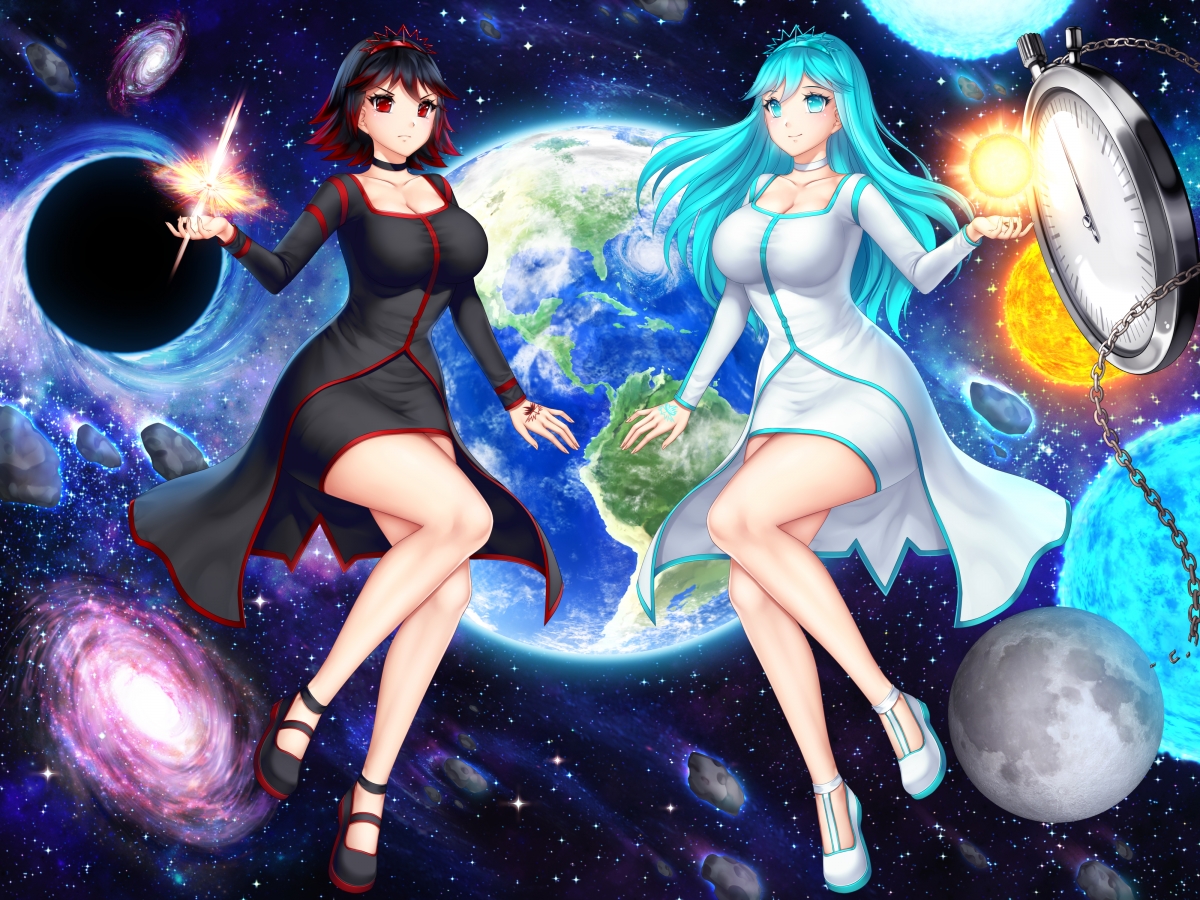 星空星球之美，绝美动漫女神4K高清壁纸，4000x3000超高清下载