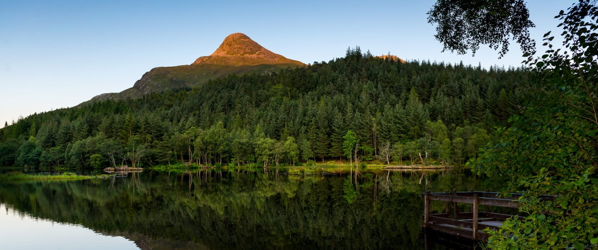 格伦科小湖绝美日落，高清4K壁纸下载，3440x1440分辨率惊艳风景