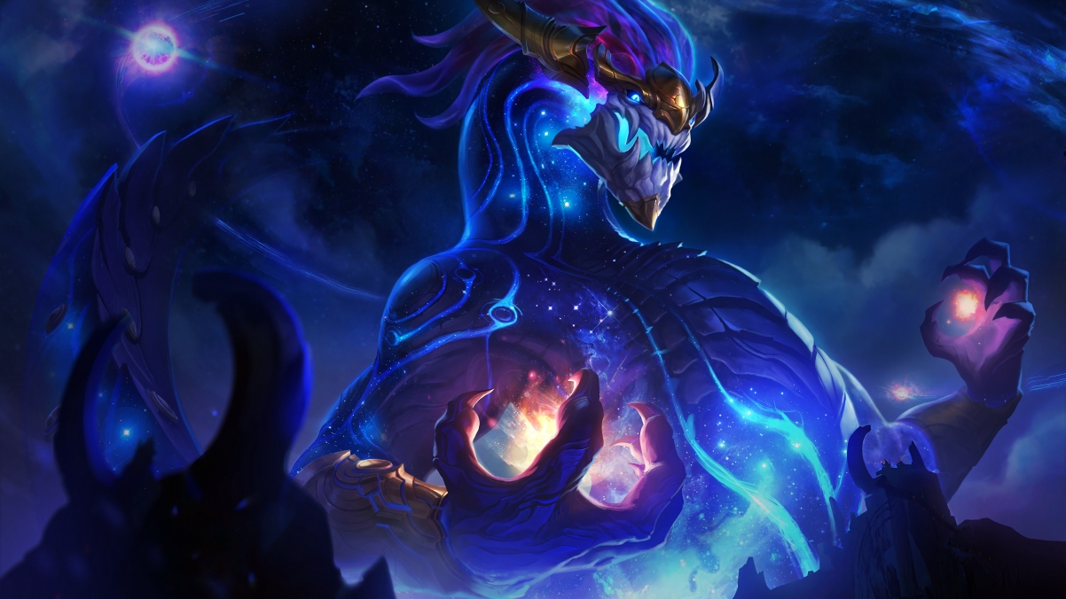 英雄联盟，龙舞星空LoL 4K超清壁纸，3840x2160高清游戏图片下载