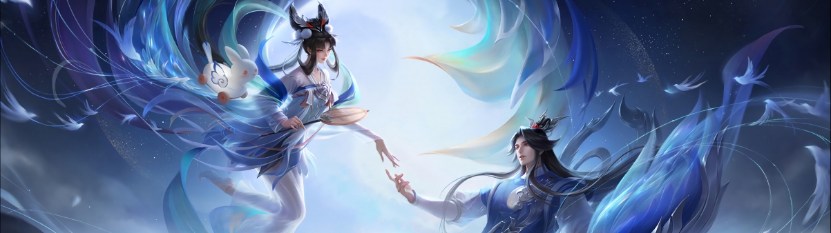 王者荣耀如梦令后羿双屏高清壁纸，5120x1440超清画质，一键下载