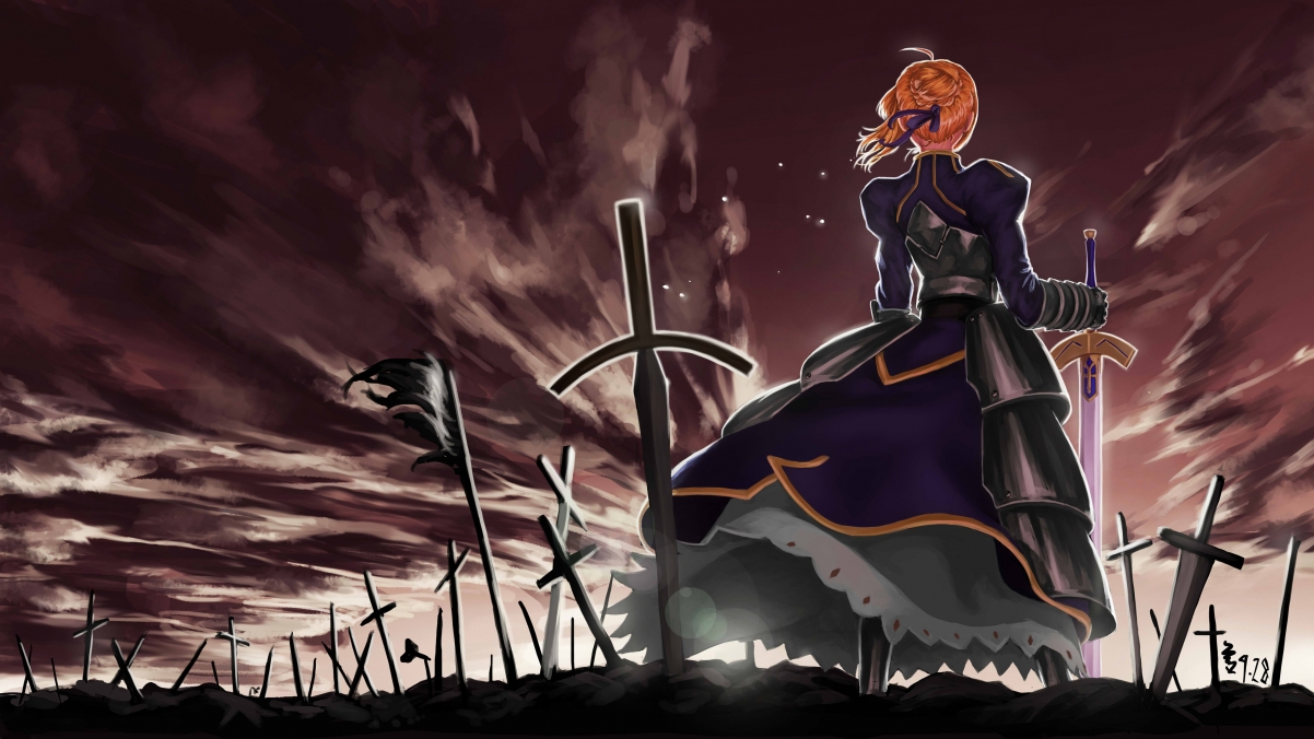 孤独巡礼Saber精选，Fate系列4K超清壁纸，3840x2160高清下载