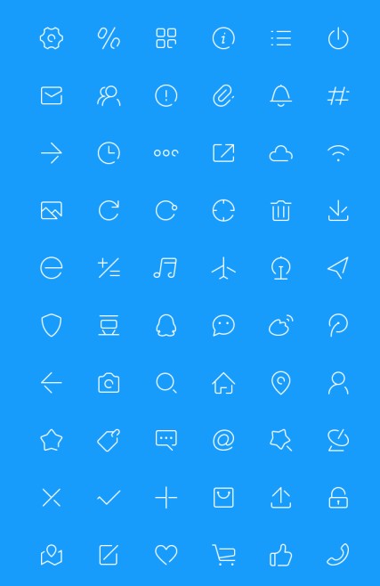 IOS7风格的白色线条类图标素材psd下载