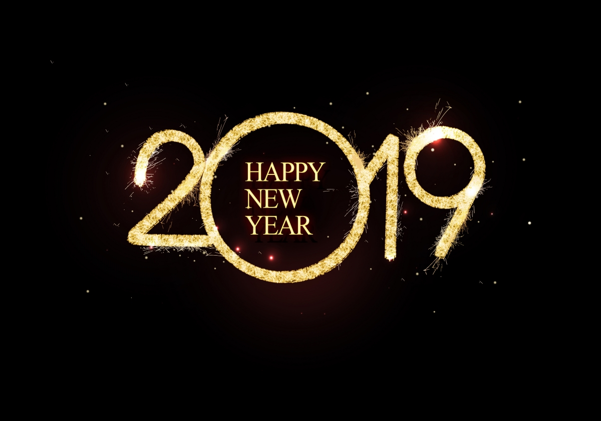 2019新年烟火艺术字高清4K壁纸，4000x2800超清下载