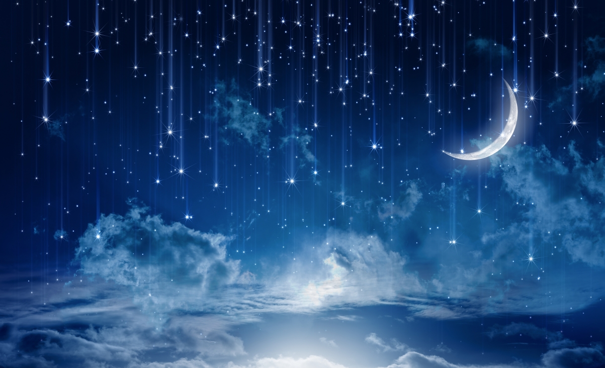 明月星光夜晚美景，高清4K风景壁纸，4664x2836分辨率，一键下载！