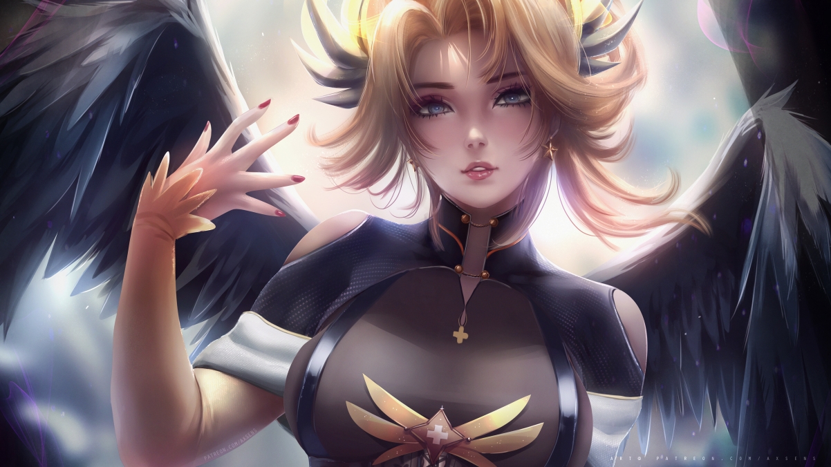 守望先锋Mercy天使绝美4K壁纸，高清3840x2160游戏图片，一键下载