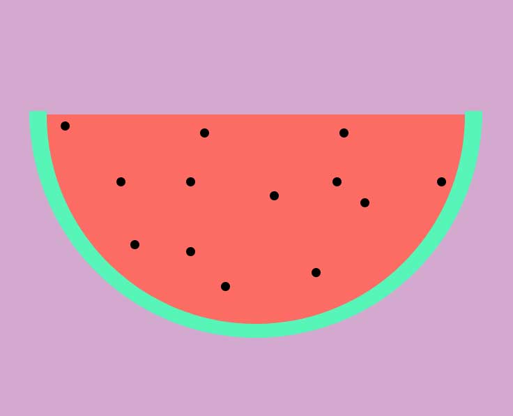 纯css3半片西瓜图形特效
