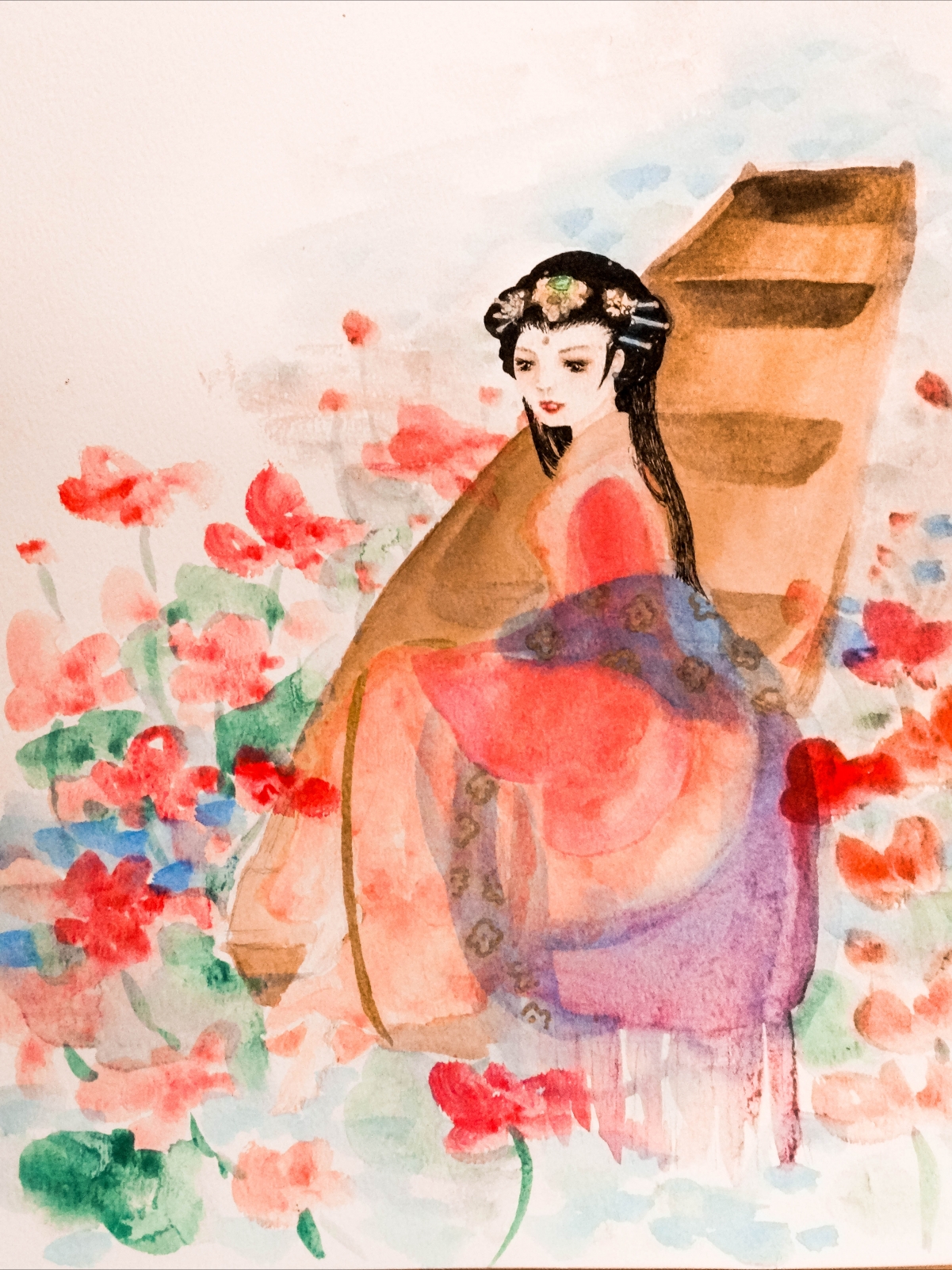 江南采莲动漫插画，精选4K高清壁纸下载，尺寸3888x5184