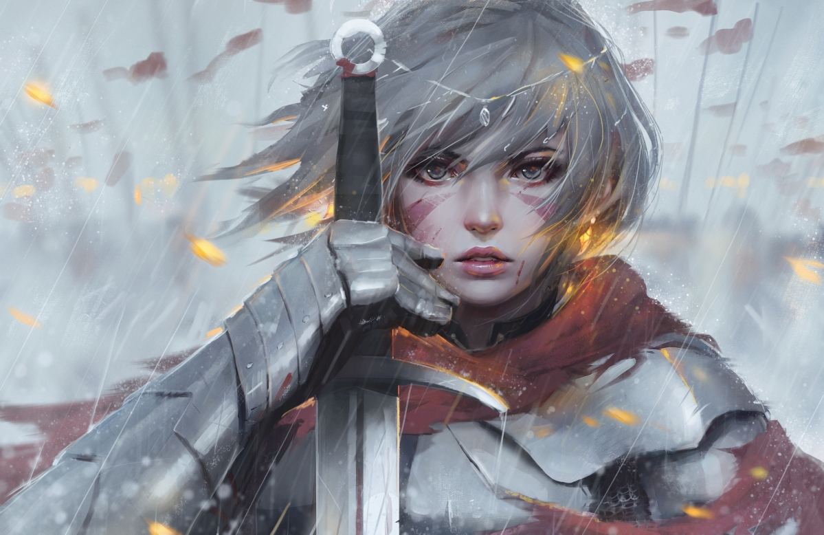 二次元剑客美女壁纸，超清4K动漫图集，3748x2431高清下载