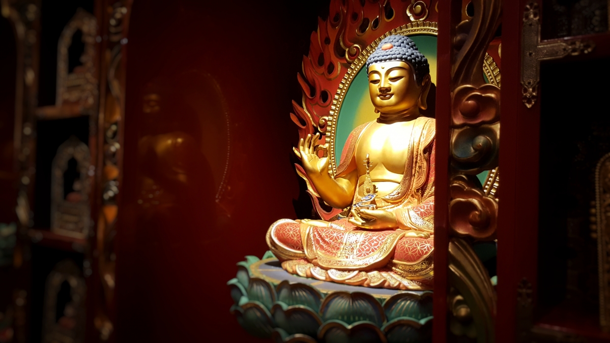 新加坡禅房佛像，绝美4K高清宗教图片，4956x2788壁纸免费下载