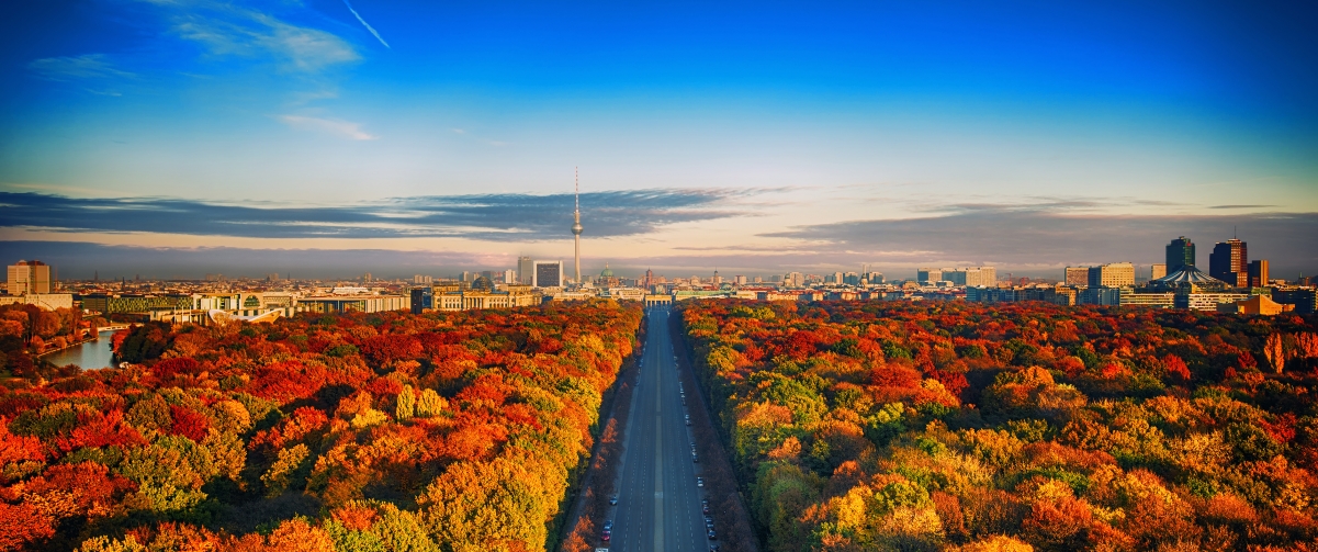 德国柏林绝美天际线，3440x1440高清4K壁纸，免费下载欣赏