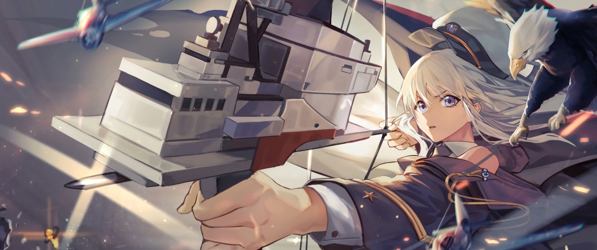 舰队少女4K超清动漫壁纸，3440x1440高清大图，一键下载