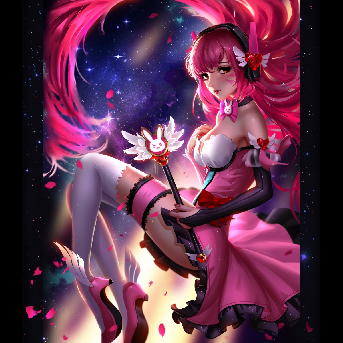 粉色星空裙子，唯美梦幻4K壁纸，超清动漫图片，4000x4000高清下载