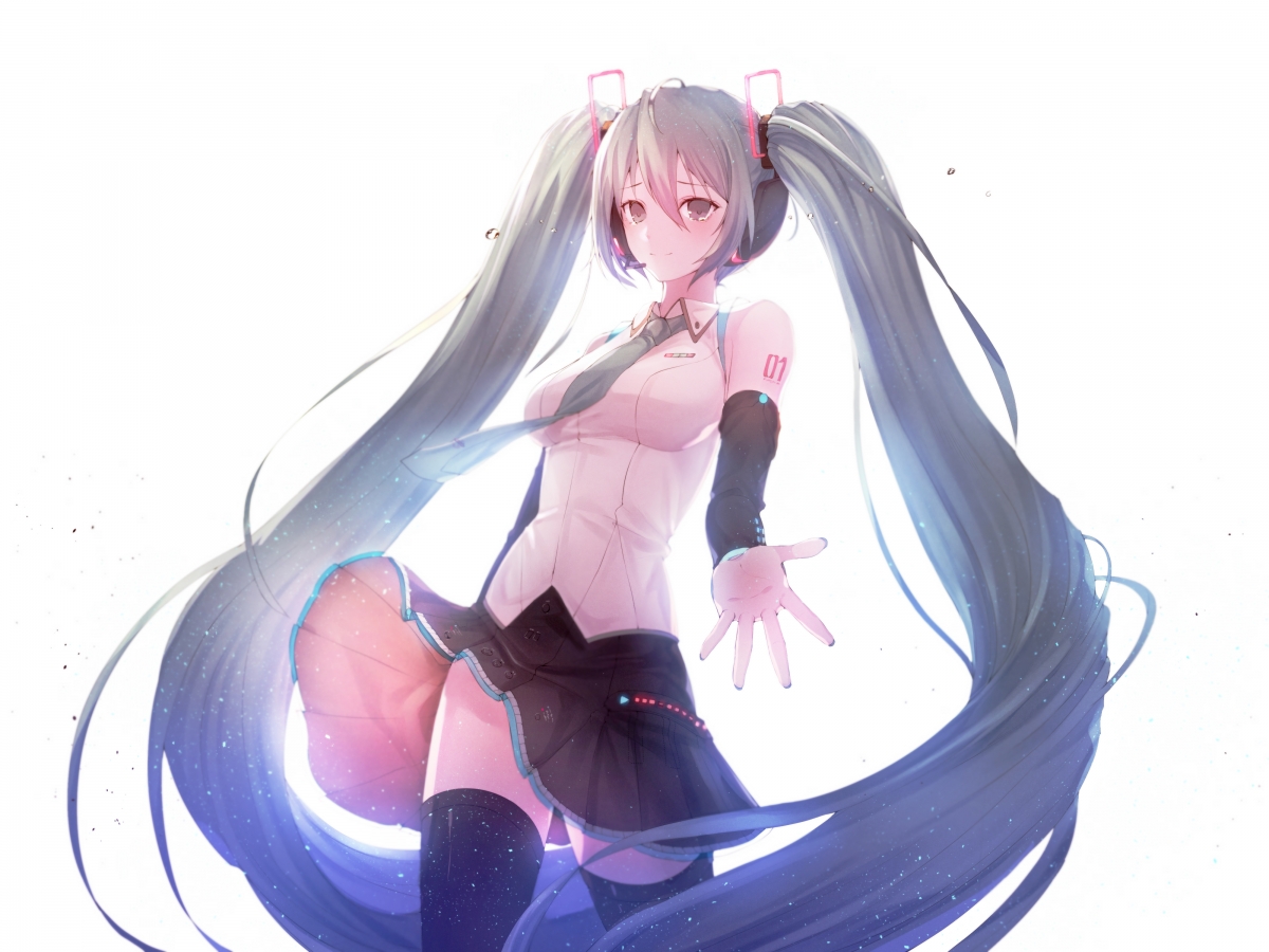 初音未来Miku眼泪动漫壁纸，高清4K图片，4000x3000分辨率，免费下载
