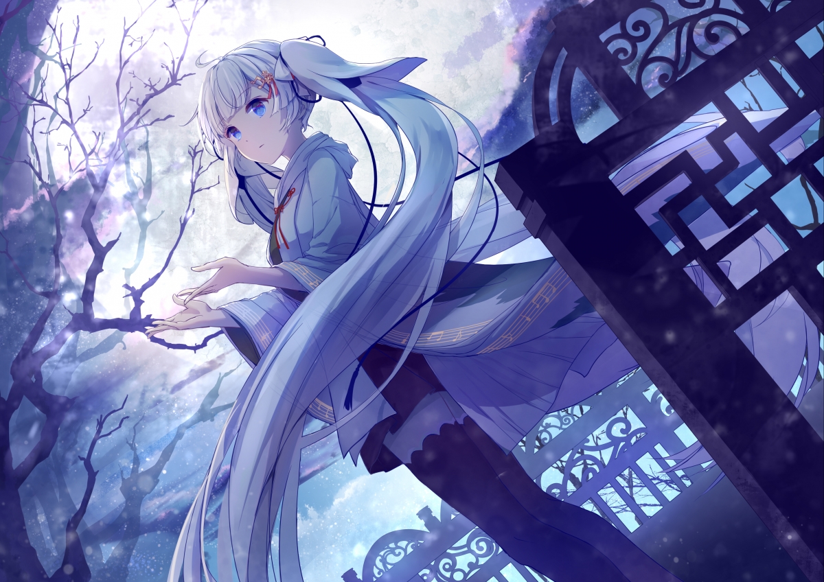 初音未来古风天使，中秋4K高清动漫壁纸，超清3508x2480，一键下载！