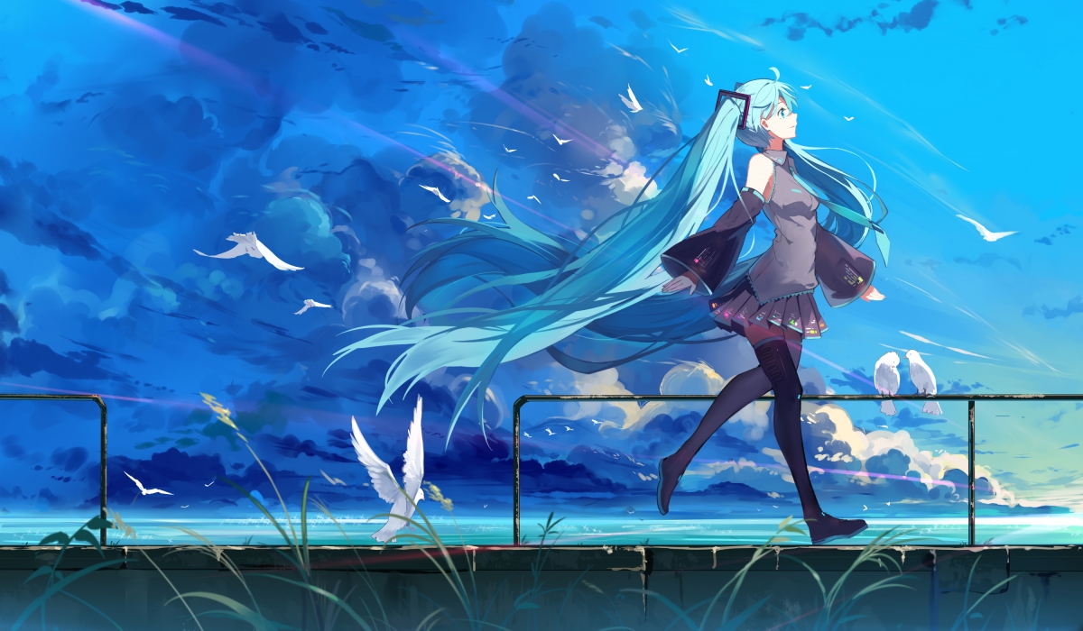 初音未来4K高清壁纸，VOCALOID动漫风景，3000x1750分辨率免费下载