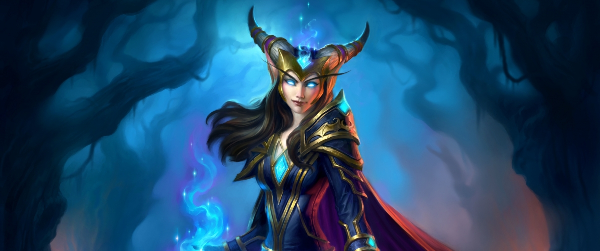 Hearthstone: Heroes of Warcraft Witchwood 4K超高清游戏壁纸，3440x1440分辨率，免费下载