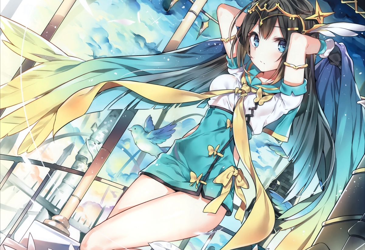 中国风长发蓝眸少女4K动漫壁纸，高清大图，尺寸4243x2909，免费下载