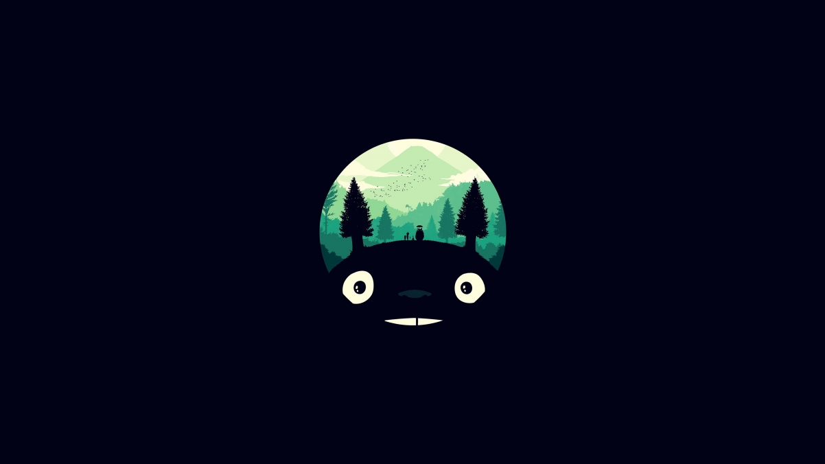 龙猫简约4K高清壁纸，精美背景图片，3840x2160分辨率免费下载