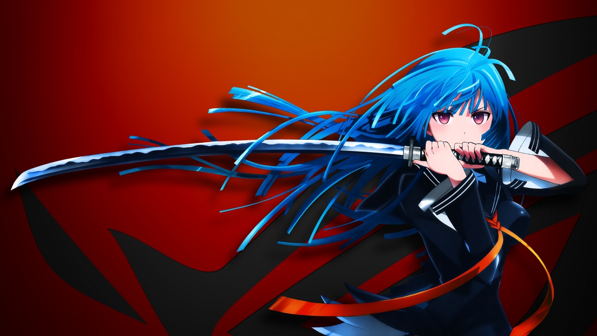ROG TENDO KISARA: 武士刀动漫女神4K超清壁纸，3840x2160分辨率免费下载