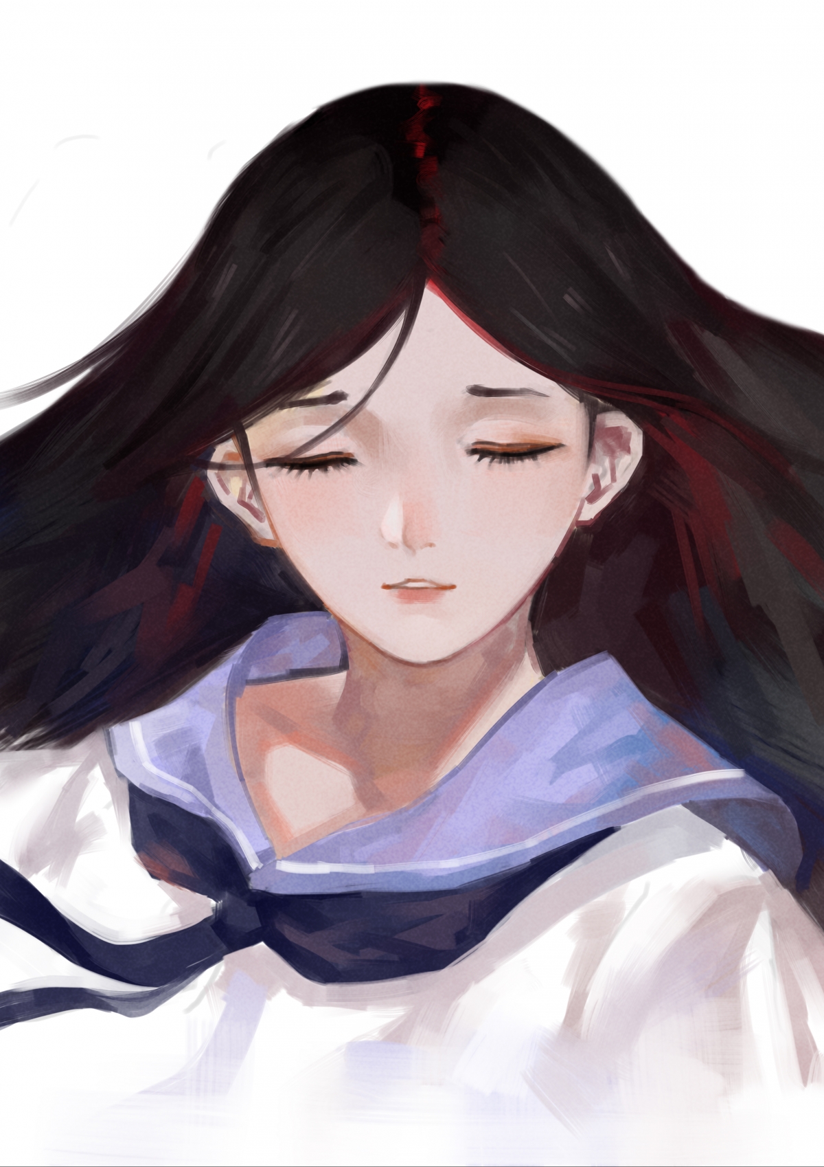 二次元眠系女孩动漫插画，绝美4K手机壁纸，高清2480x3508下载