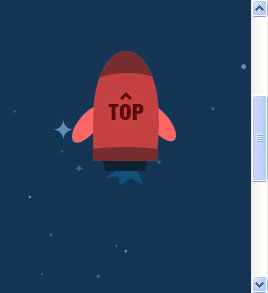 jquery scrolltop页面滚动返回顶部_可爱的火箭动画页面置顶效果