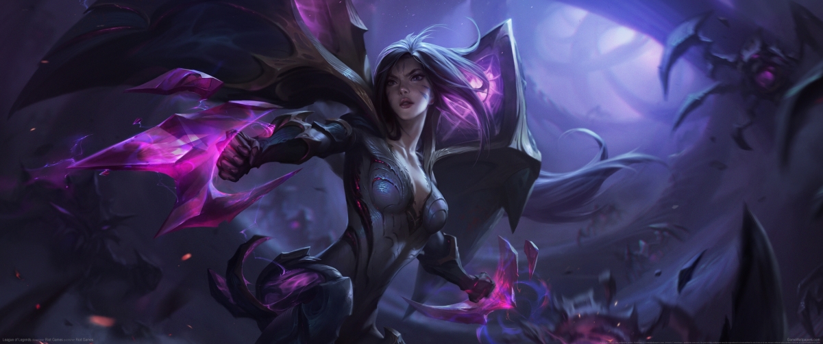 英雄联盟LOL新英雄凯莎，高清4K带鱼屏壁纸，3440x1440超清下载