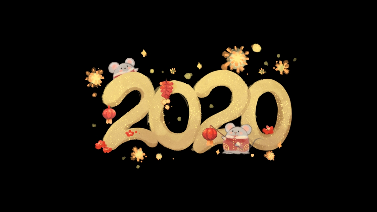 2020鼠年春节精选，炫酷黑金4K壁纸，超清3840x2160分辨率，免费下载！