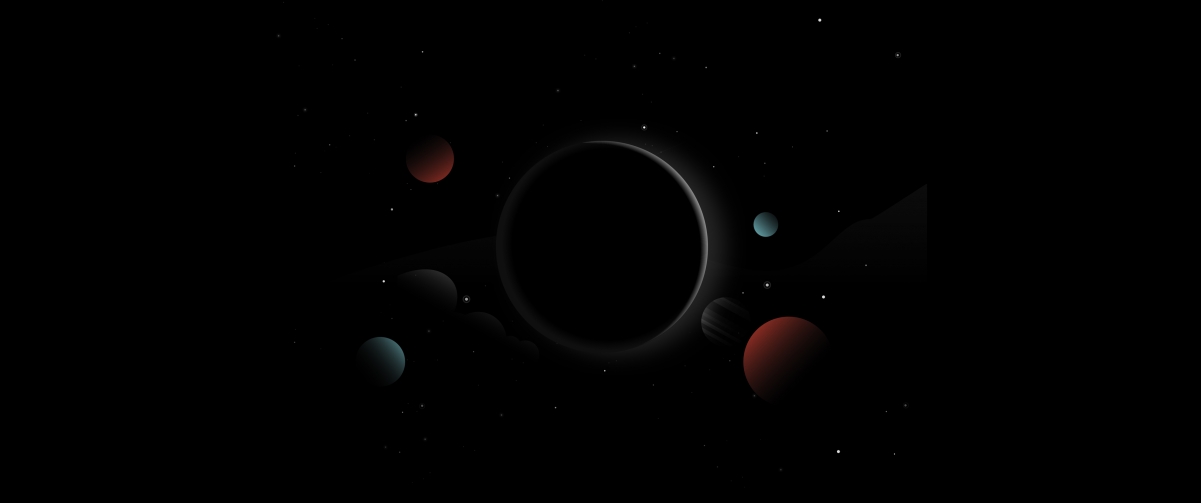 行星星辰黑暗之美，4K高清3440x1440空间壁纸，绝美风景图片下载