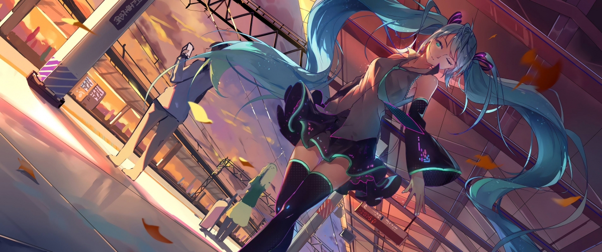 初音未来4K高清壁纸，3440x1440动漫美图，一键下载！