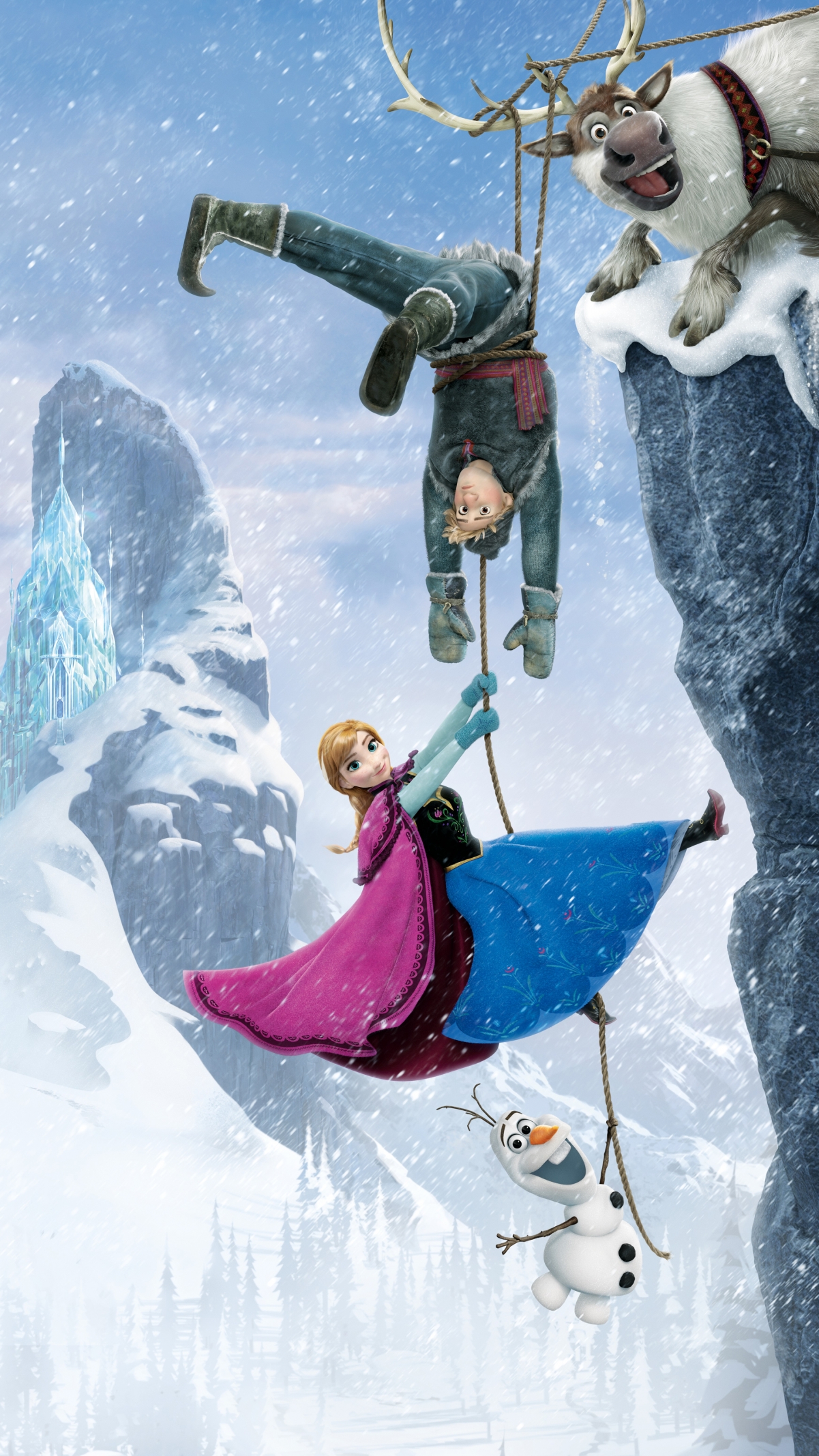 冰雪奇缘悬崖绝美海报，竖屏4K超高清手机壁纸，2160x3840分辨率，一键下载！