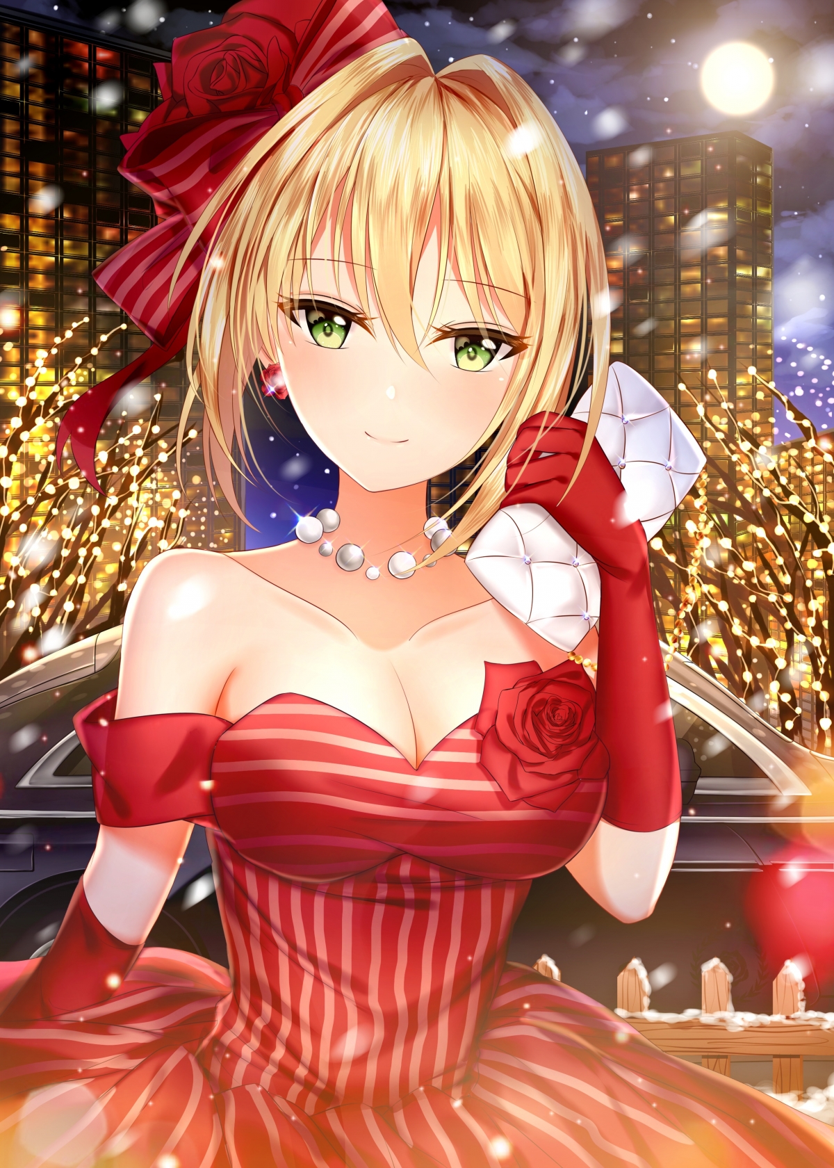 FGO红色礼服美女壁纸，4K高清动漫手机背景，2500x3500分辨率，一键下载！