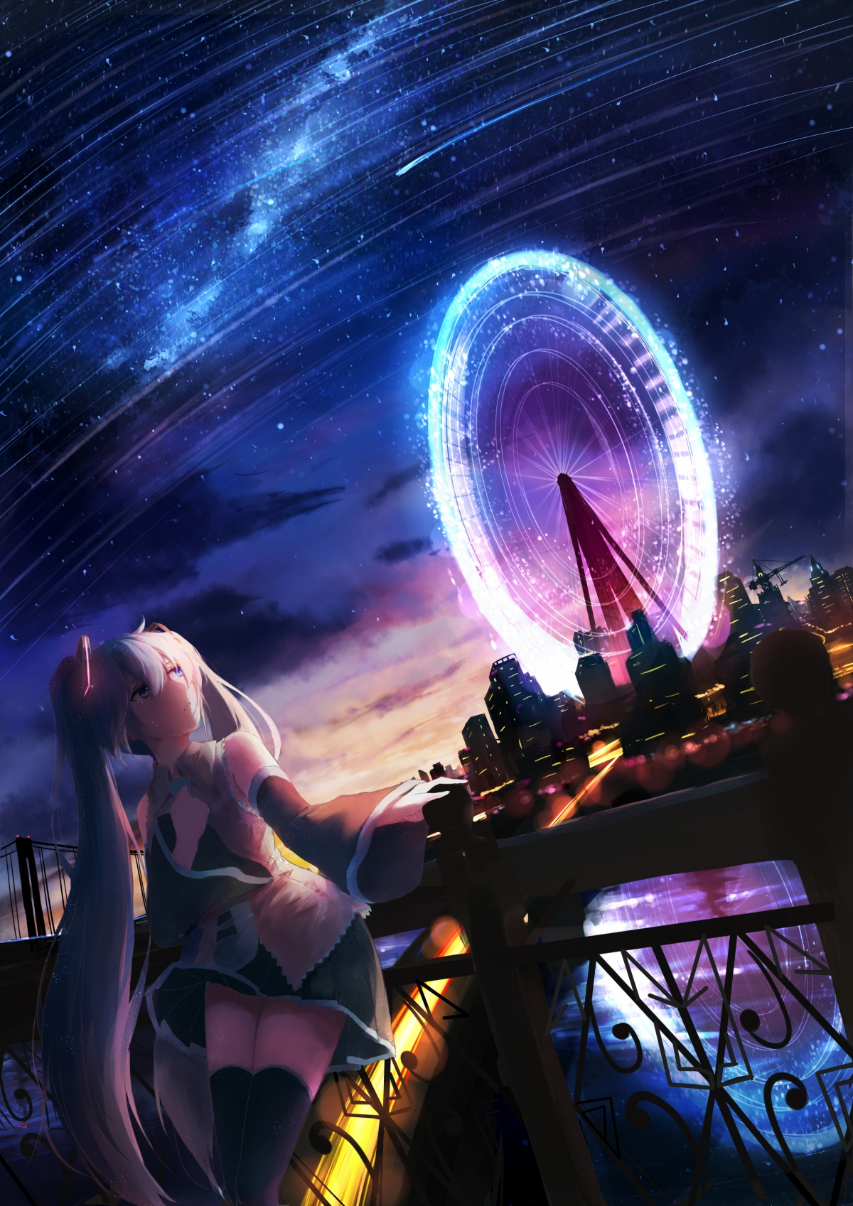 初音未来公主殿下Miku摩天轮主题，绝美4K高清手机壁纸，2480x3507大图下载