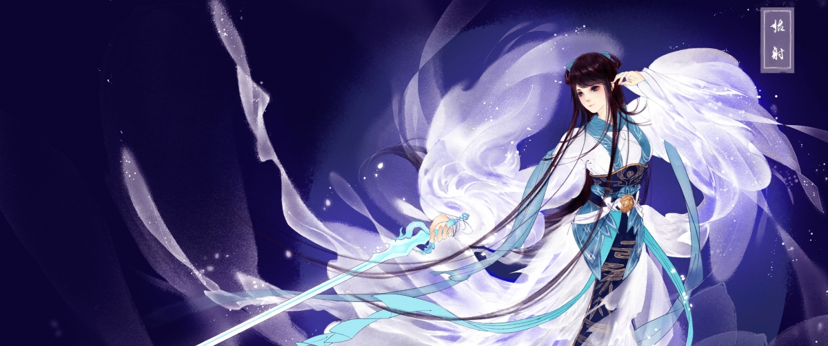 陆雪琪绝美同人画，中国风带鱼屏高清动漫壁纸，3440x1440 4K分辨率，一键下载！