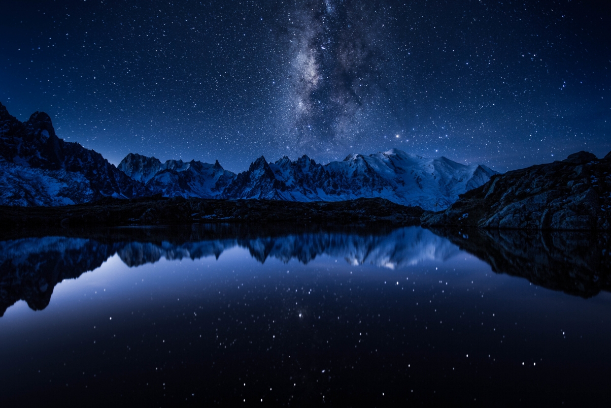 晚湖银河星空美景，5K高清风景壁纸，4K超清图片，5760x3840分辨率下载