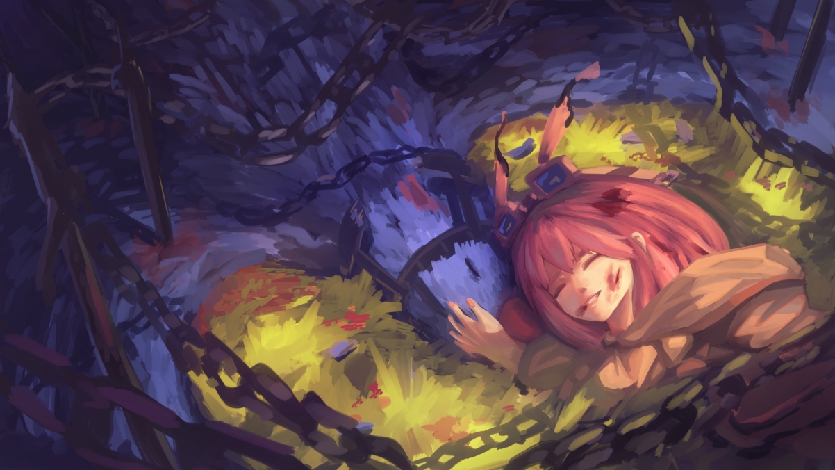 高清4K动漫壁纸，跌倒女孩绝美瞬间，3840x2160分辨率下载