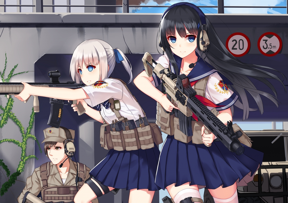 市街激战！少女战士5k超高清动漫壁纸，4K画质惊艳呈现，5846x4133分辨率畅享下载