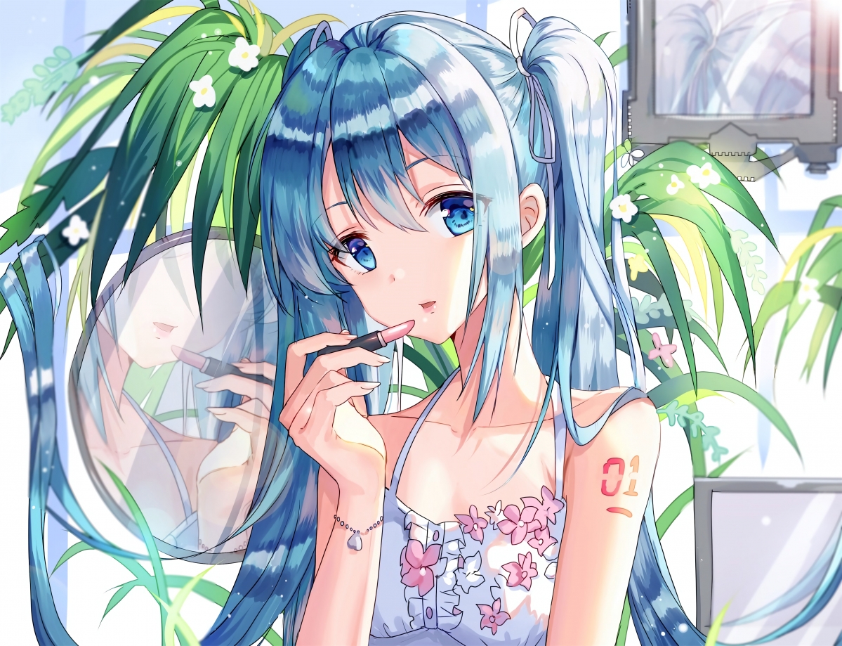 初音未来口红妆扮，惊艳4K动漫壁纸，高清大图4976x3812免费下载
