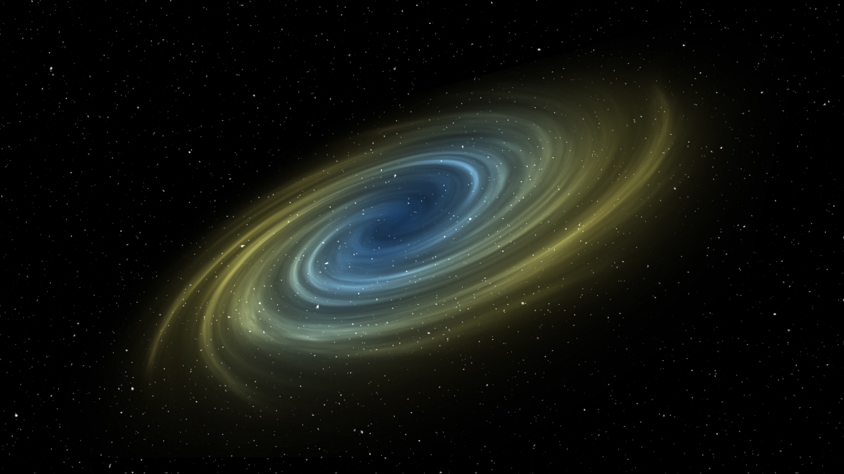 宇宙螺旋星云背景，银河星空4K高清壁纸，星星点缀，4096x2304精美图片下载