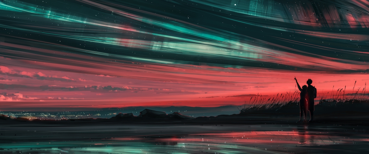 星星伴你行，绝美4K动漫壁纸，3440x1440高清下载