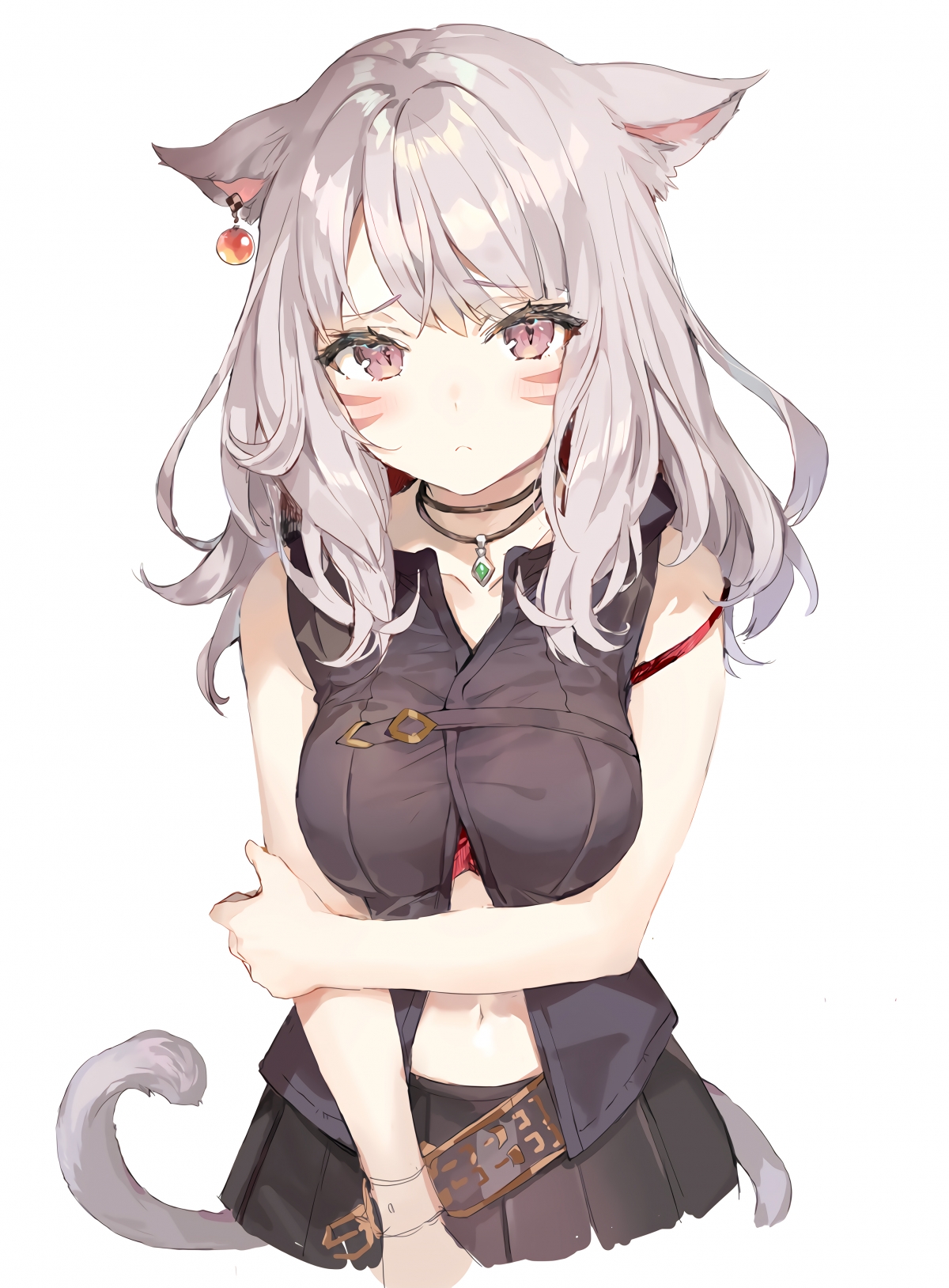 猫耳动漫女神竖屏4K手机壁纸，超清2948x4000，一键下载
