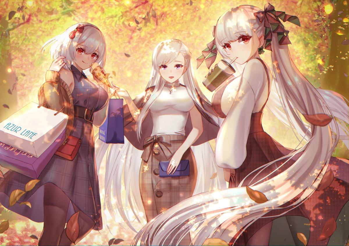 秋意浓情，少女购物记，碧蓝航线4K动漫壁纸，超清4000x2824，一键下载！