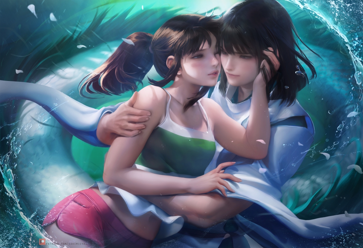 千与千寻白龙高清壁纸，Sakimichan原创4K动漫美图，4000x2737超清分辨率，免费下载