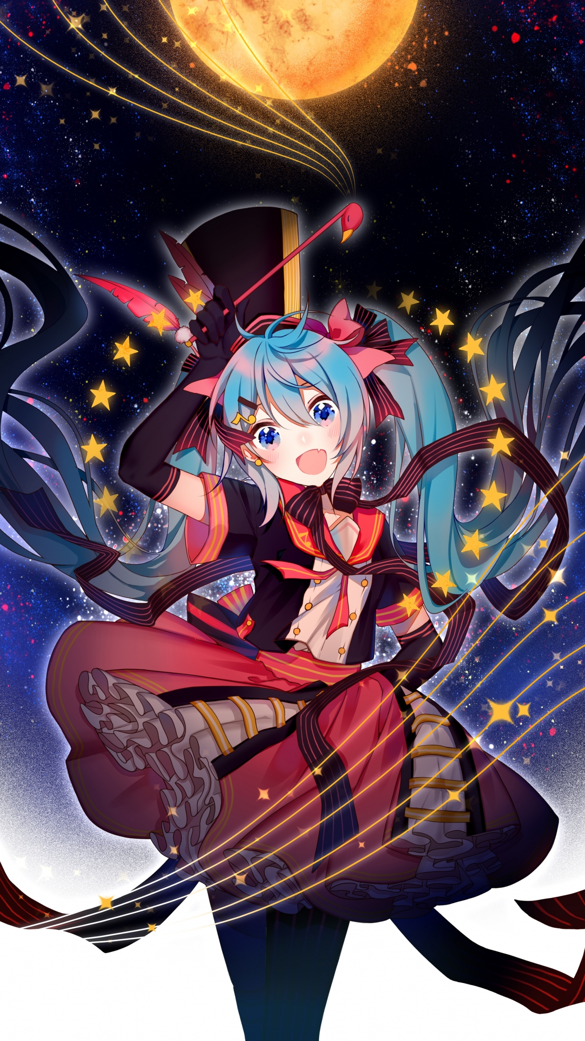 初音未来璀璨星空，4K超清手机壁纸，2160x3840分辨率，一键下载