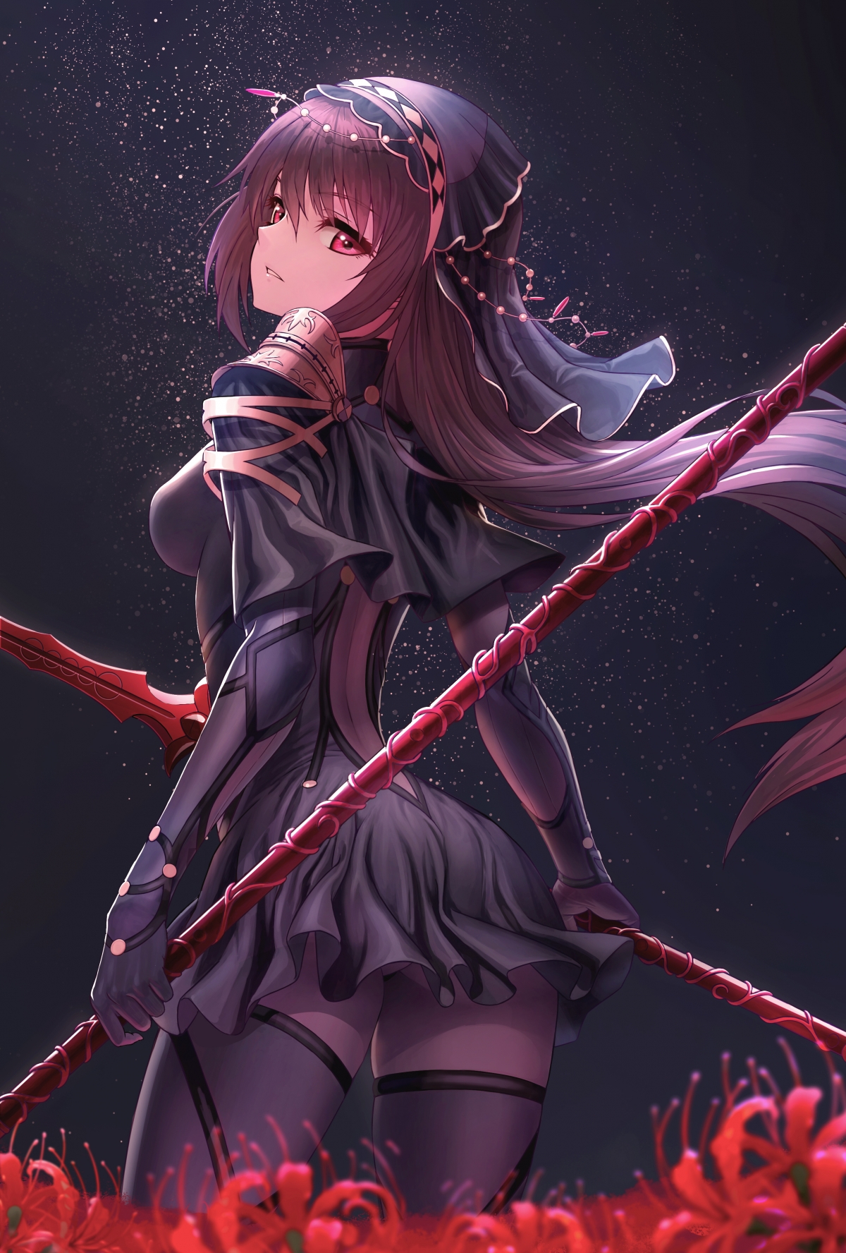 女生紧身衣裤，彼岸花绽放，Fate/Grand Order命运之选，超清4K手机壁纸下载